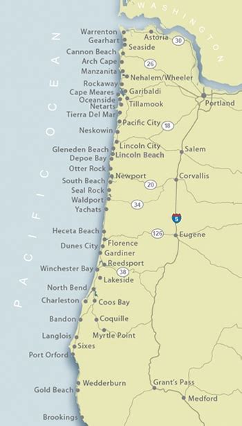 Map Of Coast Of Oregon - Lydie Romonda