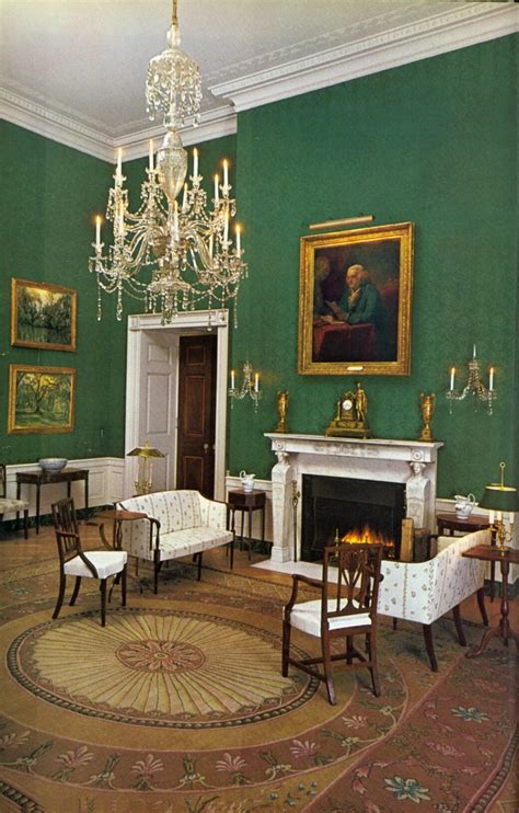 The Green Room following the Kennedy redecoration - White House ...