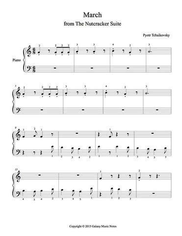 March [The Nutcracker] Beginner's piano solo sheet | Tchaikovsky