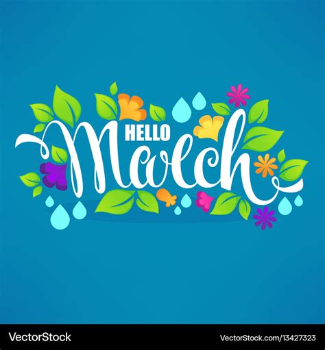 Hello march banner design template with images Vector Image