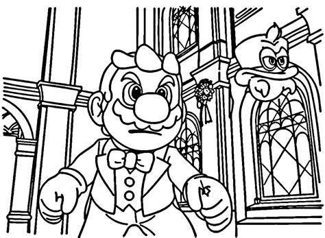 Mario and Luigi from Super Mario Odyssey Coloring Page - Free Printable Coloring Pages