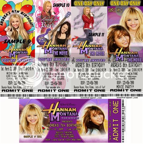 Hannah Montana Ticket Invitations Photo by eventwrapper | Photobucket