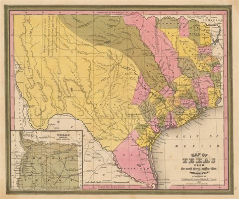 Vintage Map of Texas by: Tanner 1845 - theVintageMapShop.com – the ...