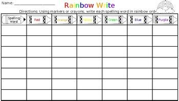 Rainbow Write Template (Editable) by Marissa C | TPT