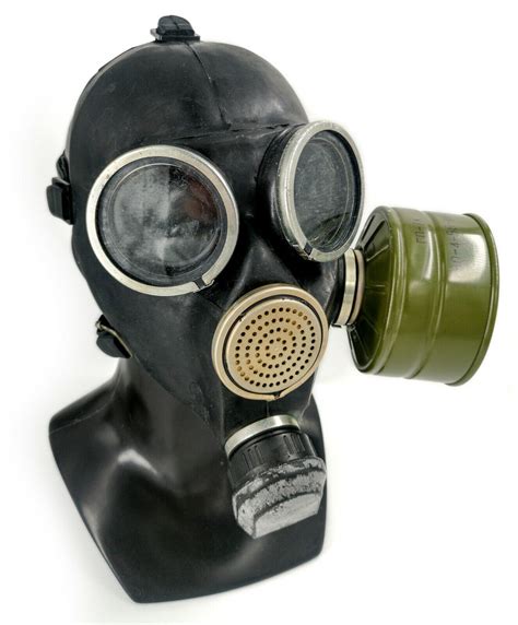 Soviet Russian Gas Mask GP-7. Black Rubber. Without Filter New. With ...