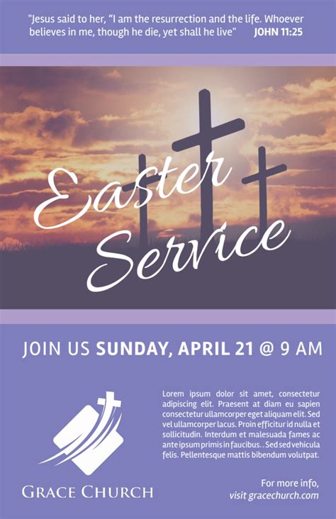 Easter Service Church Flyer Template | MyCreativeShop