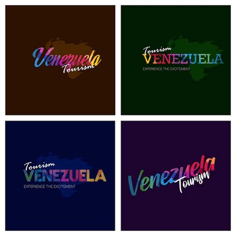 Premium Vector | Tourism venezuela typography logo background set