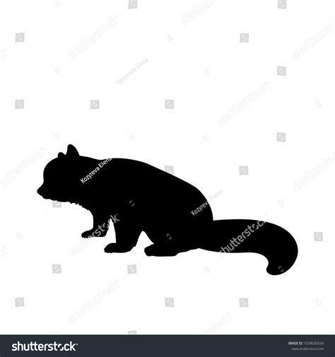 Silhouette Little Red Panda Animal Feline Stock Vector (Royalty Free) 1559630330 | Shutterstock