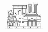 Rome Coloring Page SVG Cut  By Creative Fabrica Crafts · sketch template
