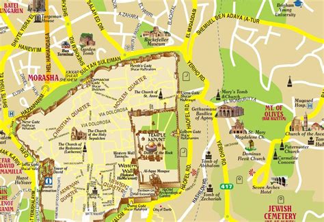 Mount of olives map - Map of mount of olives and Jerusalem (Israel)