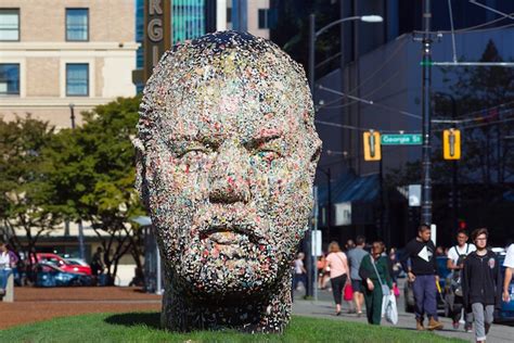 Giant Head Sculpture is Covered with Wads of Chewing Gum