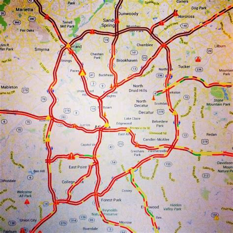 Atlanta traffic map - Map of Atlanta traffic (United States of America)