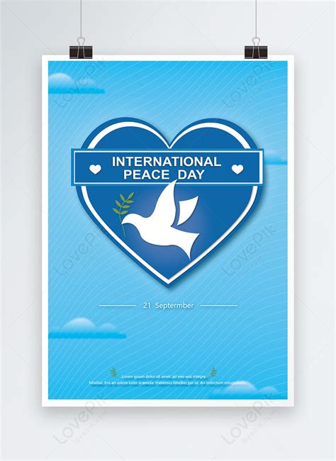 International world peace day logo illustration typography template ...