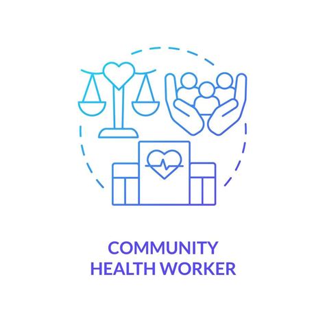 Community health worker blue gradient concept icon. Social services ...