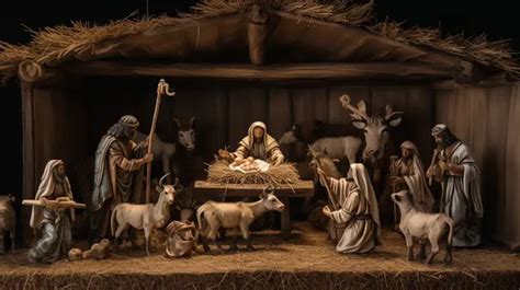 Wooden Crib Scene Showing Nativity Scene Background, Manger Pictures ...