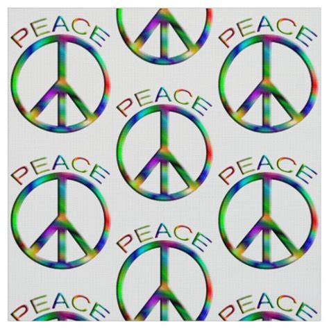 Hippie Peace Sign Tie-Dye Fabric | Zazzle