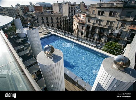 The Claris Hotel rooftop pool Barcelona Spain Stock Photo - Alamy