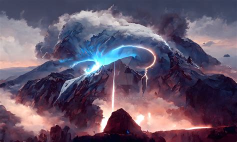 Volcano lightning (made with AI) by kroniksan on DeviantArt