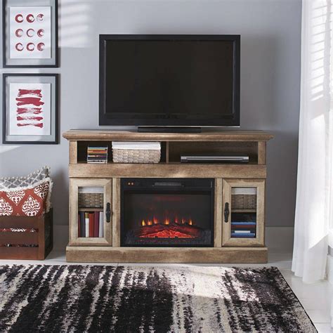 Fireplace Entertainment Center TV Stand Rustic Heater LED