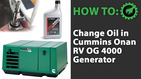 How To: Change the Oil in a Cummins Onan RV OG 4000 Generator - RV/Trailer - YouTube