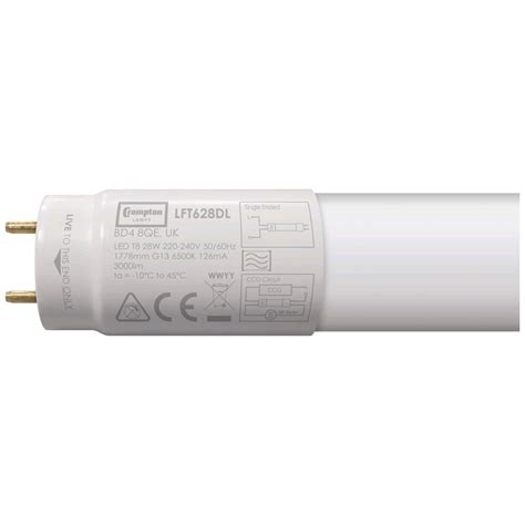 Crompton 28W 6ft T8 Full Glass LED Tube Daylight 6500k (boxes of 10) | J Harries Ltd