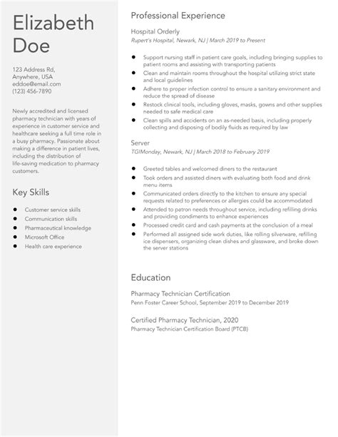 Pharmacy Technician Resume Examples and Templates for 2024 ...