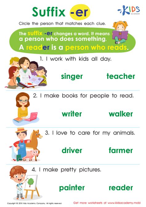 Suffix Er Word List