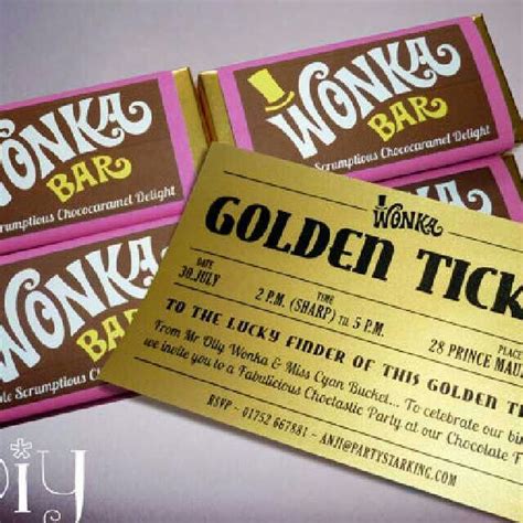 Golden Ticket Invitations | Golden ticket invitations, Party, Baby shower