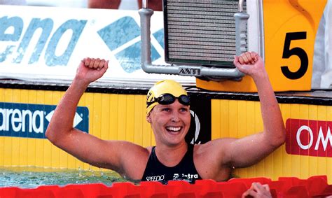 Susie O'Neill of Australia celebrates after winning the 200 metres ...