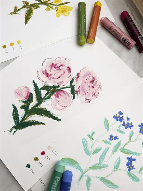 Oil Pastel Flower Drawings - How To Draw Pretty Flowers