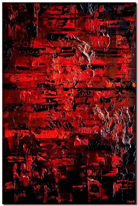 Abstract Painting - Red Black Abstract Painting On - Shop Now