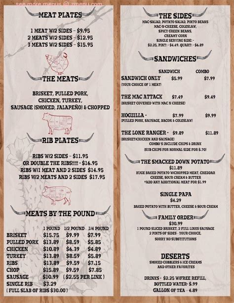 Online Menu of Rusty Bucket JawSmacking BBQ Restaurant, San Antonio, Texas, 78207 - Zmenu