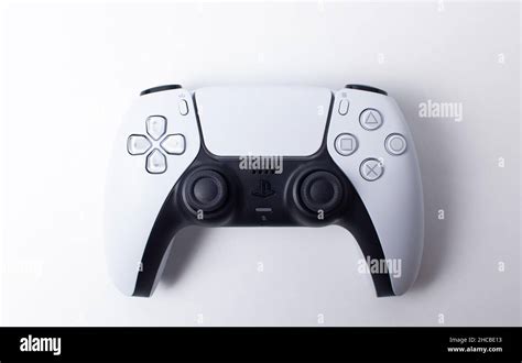 Sony Playstation 5 white Gamepad. Studio Shot Stock Photo - Alamy