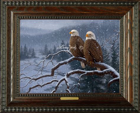 Evening Snowfall - Decorah Eagles by Larry Zach – Larry Zach Wildlife Art