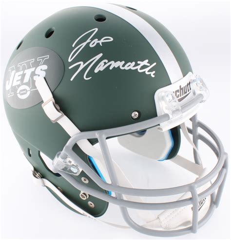 Joe Namath Signed Jets Custom Matte Green Full-Size Helmet (JSA COA ...