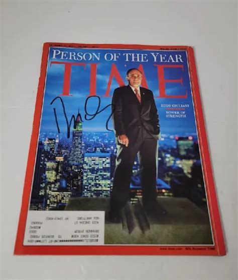 RUDY GIULIANI TIME person of the Year Hand Signed dec 2001 2002 Cover Issue NEW EUR 4,74 ...