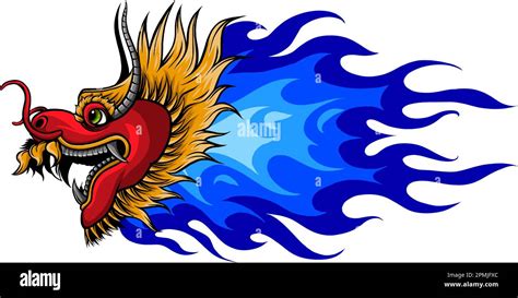 Dragon head Vector Illustration on white background. digital hand draw ...