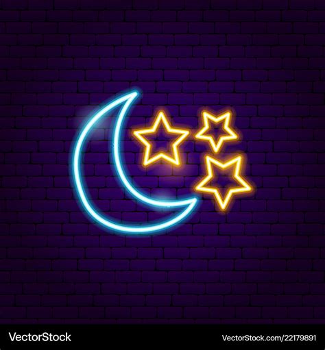 Moon star neon sign Royalty Free Vector Image - VectorStock