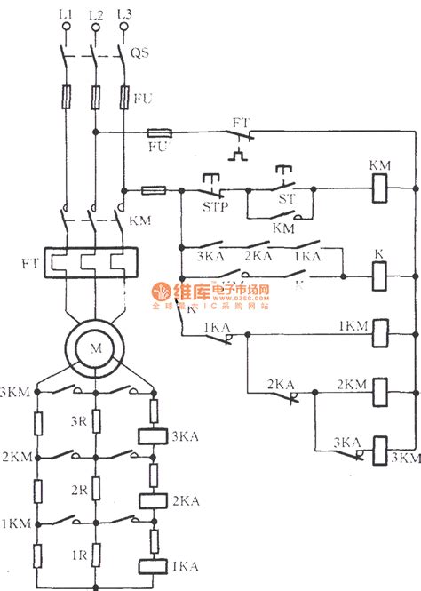 Wound rotor induction motor ultilizing current variation starting circuit - Relay_Control ...