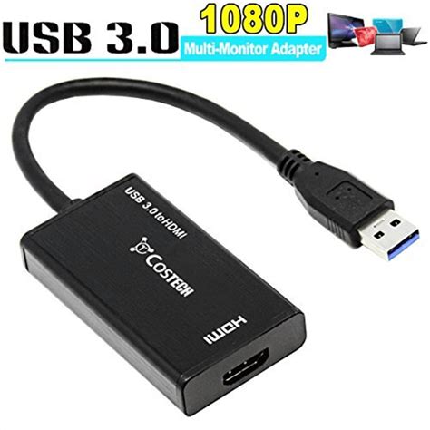 USB 3.0 To HDMI Multi Monitor Adapter, Costech HD 1080p Output External ...