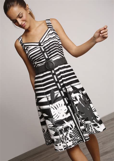 Black and white print dress