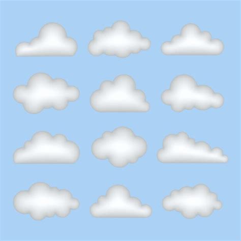 Premium Vector | 3d cloud vector set design