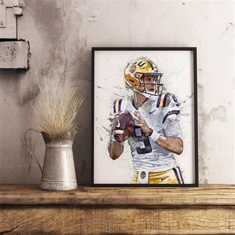 Joe Burrow Poster LSU Tigers Poster Canvas Print Sports | Etsy