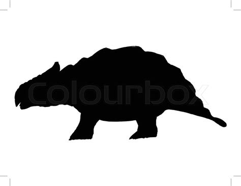 Black silhouette of ankylosaurus | Stock vector | Colourbox