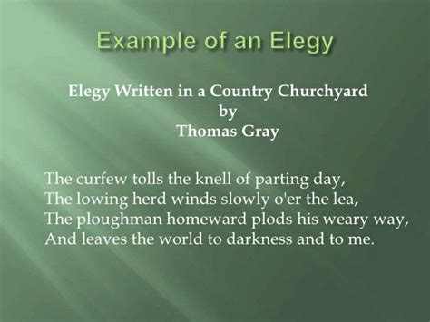 Example of an Elegy | Elegy examples, Elegy, Writing poetry