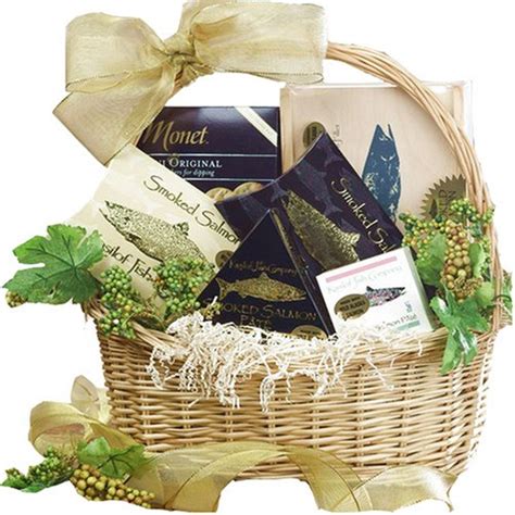 Art of Appreciation Gift Baskets Classic Smoked Salmon Seafood Basket | Gourmet Gifts | gifts ...