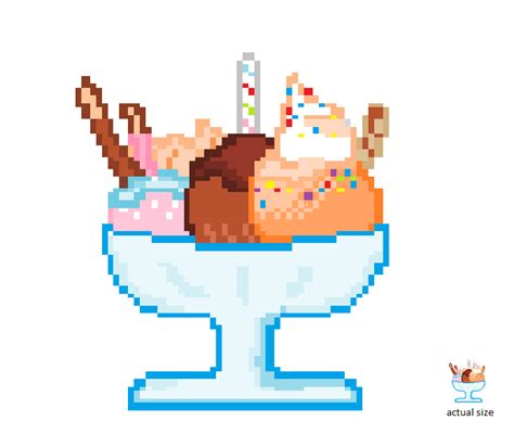 Pixel Ice-cream sundae by Kuiia on DeviantArt