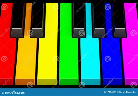 Rainbow piano keyboard stock illustration. Illustration of image - 17354631