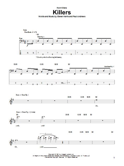Killers by Iron Maiden - Bass Tab - Guitar Instructor