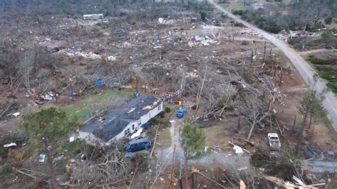 Drone footage captures aftermath of deadly tornado outbreak - The ...